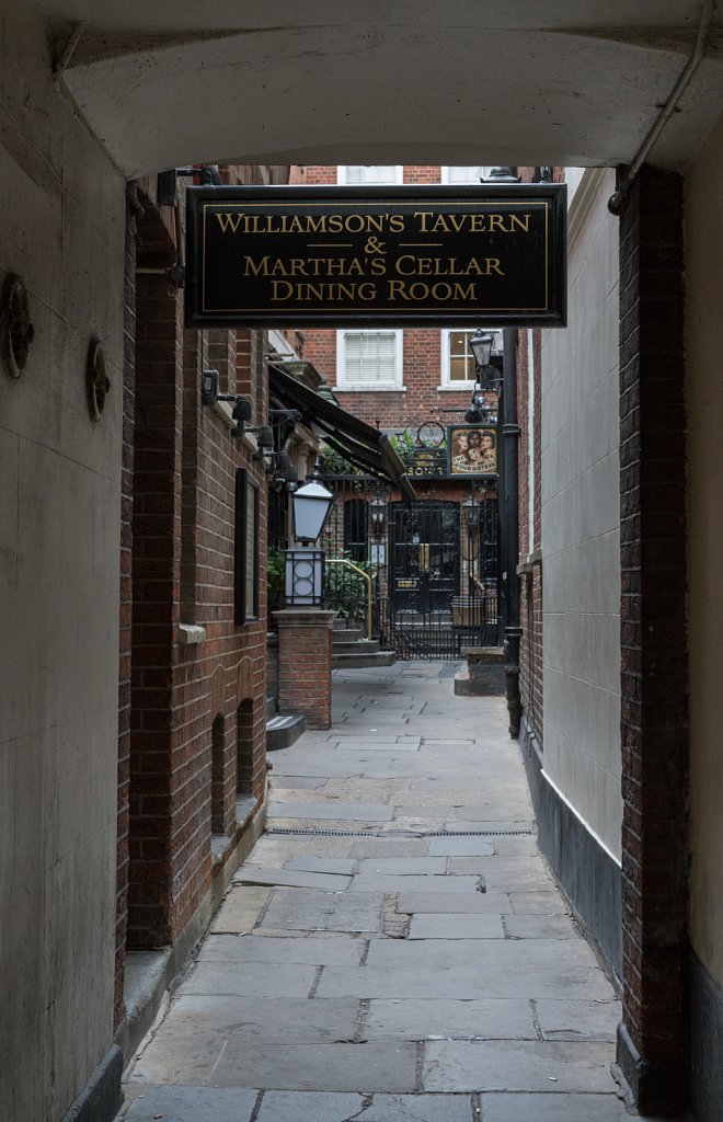 Williamson's Tavern is also located down a narrow alley